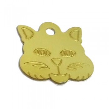 Kedi Yüzlü Renkli Alüminyum Metal Kedi İsim Künyesi